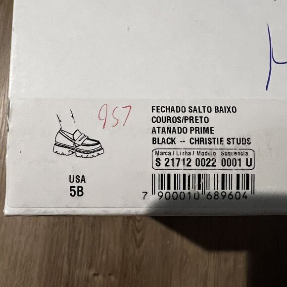 NWT Schutz Black Leather Christie Studded Loafers Size 5B chunky sole NEW - Picture 7 of 10